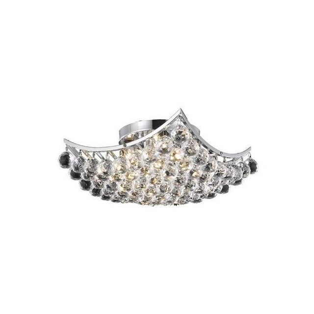 Elegant Lighting Corona 14" 4 Light Royal Crystal Flush Mount