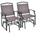 thumbnail image 1 of Costway 2pcs Patio Glider Set Single Swing Rocking Chair Heavy-Duty Metal Frame Outdoor, 1 of 10