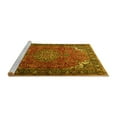 thumbnail image 2 of Ahgly Company Machine Washable Indoor Square Medallion Yellow Traditional Area Rugs, 5' Square, 2 of 4