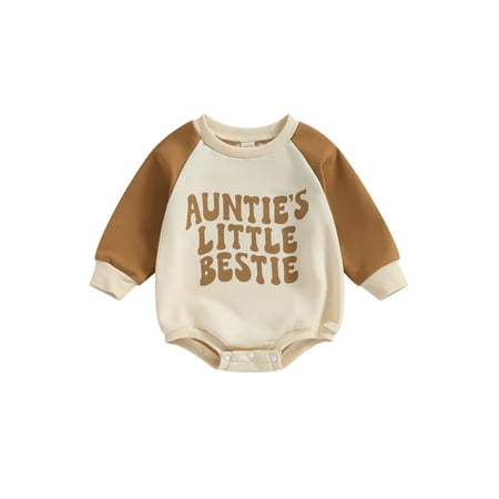 

Hirigin Charming Raglan Long Sleeve Bodysuit for Babies with Letter Print