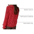thumbnail image 4 of Blusa de Encaje para Mujer PRETTYGARDEN, Manga Larga con Botones, Color Rojo, Talla L, 4 of 9