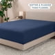 thumbnail image 3 of Sábana Ajustable de Vellón Acogedor Bare Home Sábana de Vellón Polar Extra Suave Sábana de Bolsillo Profundo King Azul Oscuro, 3 of 5