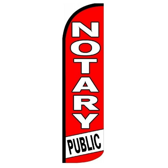 NOTARY PUBLIC Windless Flag (Hardware Not Included) |Advertisement /Business Flags | Feather Flag |