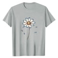 thumbnail image 3 of NAMTYQX Shirts for Women Trendy Summer Patterned Stretchy Airoft Mit Print Round Neck Loose Short Sleeve Stylish Plus Size Womens Graphic T Shirts Light Gray Size M, 3 of 5