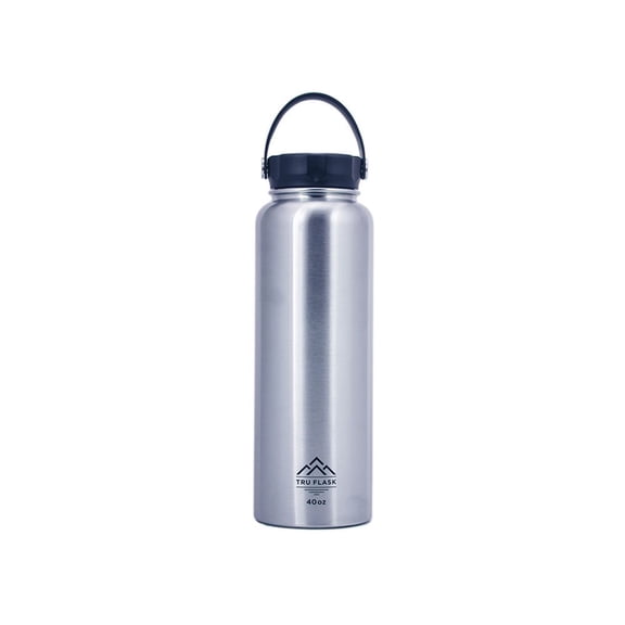 TruFlask Double Insulated 40 oz Wide Mouth Water Bottle, Stainless Steel