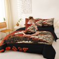 thumbnail image 4 of Homewish Vintage Skull Crows 7pcs Queen Bedding,Retro Train Bedding Comforter Set Queen,Halloween Bed Set,Black Reversible, 4 of 8