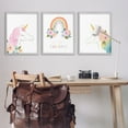 thumbnail image 6 of Stupell Industries Let's Chase Rainbows Unicorns Fairy Tales & Fantasy Painting Gray Framed Art Print Wall Art, 24 x 30, Set of 3, 6 of 9