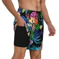 thumbnail image 3 of Gaeub Colorful Flowers Mens Swim Trunks Stretch Beach Shorts Quick Dry for Men Swim Shorts Swimwear with Pockets- X-Large, 3 of 9
