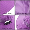 thumbnail image 3 of Beach Kids Sun Hat, Protection Wide Brim Summer Bucket Hats for Girls Boys Purple, 3 of 6