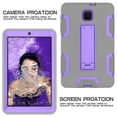 thumbnail image 3 of GoldCherry For Galaxy Tab A 8.0 Case 2018,Three Layer Shockproof Armor Defender Full-Body Kid Friendly Protective Cover with Stand for Samsung Galaxy Tab A 8.0 SM-T387/T387v(Gray+Purple), 3 of 7