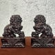 thumbnail image 1 of Ebony wood carved lion figurines, a pair of lions, solid wood home decorations for the entrance and living room, creative ornaments and handicrafts., 1 of 4