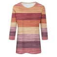 thumbnail image 5 of CYMMPU Blouses for Women Dressy Casual Round Neck 3/4 Sleeve Tunic Tops Loose Fit Summer Fashion Shirts Spring Tops Striped Ombre Dye Tie T-Shirts XXXL, 5 of 5