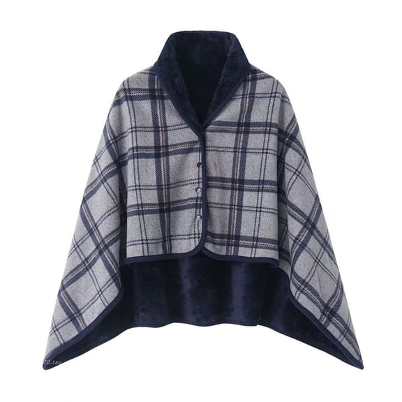 Mictong wheelchair warm blanket, adult scarf blanket, wheelchair cape knee blanket, leg covering blanket, suitable for wheelchairs, living rooms, offices, 1 piece, Smoke grey grid A