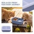 thumbnail image 7 of Pet Food Container, Blue Silicone Two Compartment Travel Storage, 7 of 7