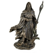 Veronese Design 11 3/8 Inch Tall Merlin by Monte Moore Cold Cast Resin Antique Bronze Sculpture