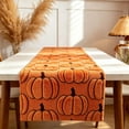 thumbnail image 5 of Halloween Table Runner,Pumpkin Printed Long Fabric Table Cover,Foldable Multi Use Cloth for Dining Sideboard Sofa Fall Holiday Styling(Orange), 5 of 8
