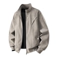 thumbnail image 3 of IhhxPro Big & Tall Men's Vintage-Inspired Leather Look Bomber Jacket with Pockets Fit Zip-Up Retro Classic Motorcycle Outerwear Casual Slim M-4XL, 3 of 9