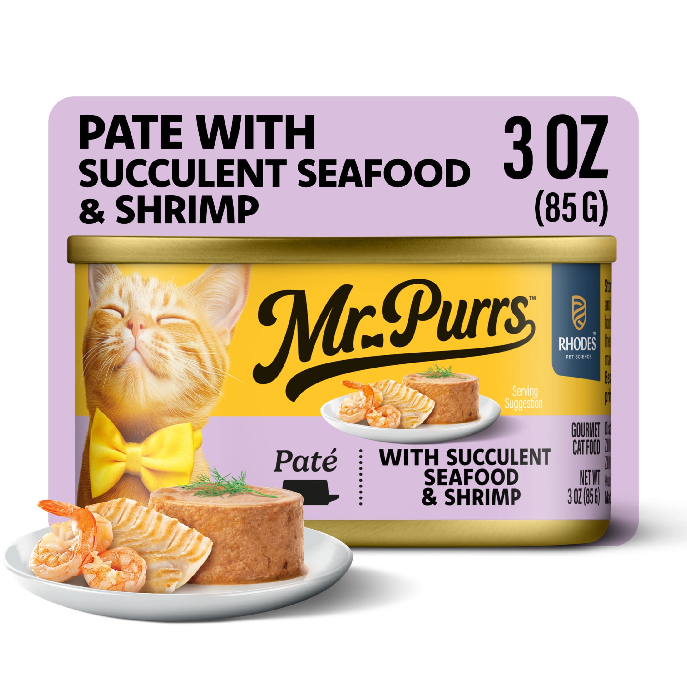 (24 pack) Mr Purrs Seafood & Shrimp Pate Wet Cat Food, 3 oz Can