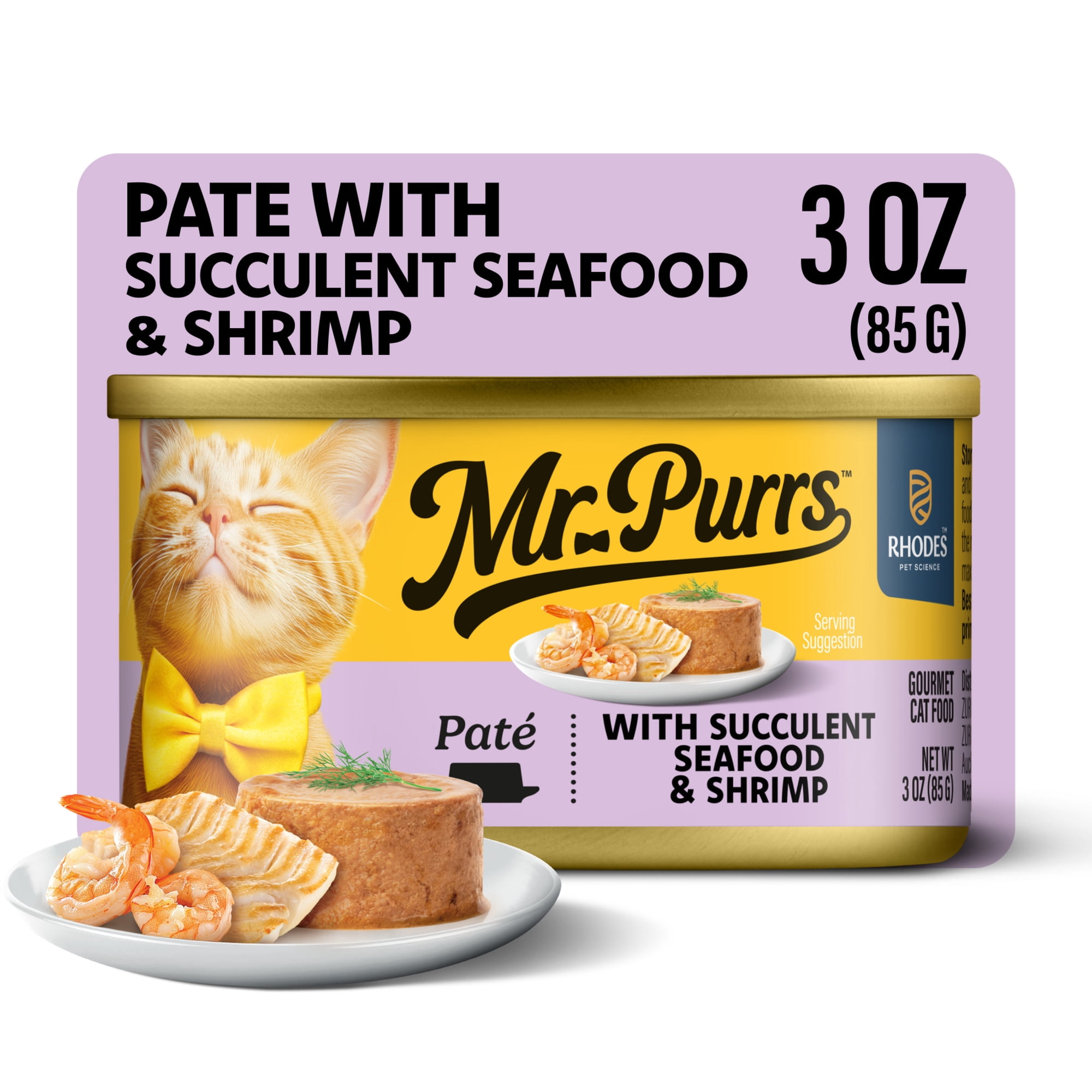 Mr Purrs Seafood & Shrimp Pate Wet Cat Food, 3 oz Can