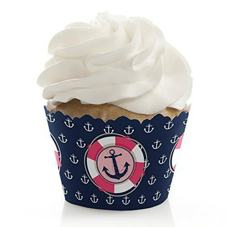 Ahoy Nautical Girl Baby Shower Or Birthday Party Cupcake Ahoy Nautical Girl Baby Shower Or Birthday Party Cupcake