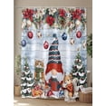 thumbnail image 4 of Christmas Standard Shower Curtain Set, Waterproof Shower Curtains for Bathroom, Gnomes Poinsettia Snow Pine Tree Wooden Grain Washable Fabric Cloth Bath Curtain for Bathtub with Hooks 72x72 Inches, 4 of 6