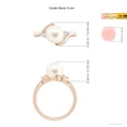 thumbnail image 5 of ANGARA Classic Freshwater Cultured Pearl Bypass Ring in 14K Rose Gold for Women | June Birthstone, Birthday, Anniversary, Jewelry Gift for Women | Pearl Ring, 5 of 8