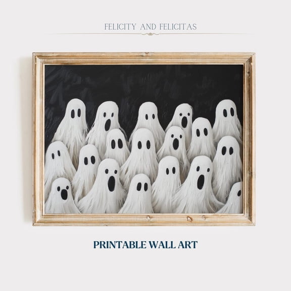Wall Art Black And White Decor Spooky Ghosts Painting Trendy Wall Art Modern Wall Decor