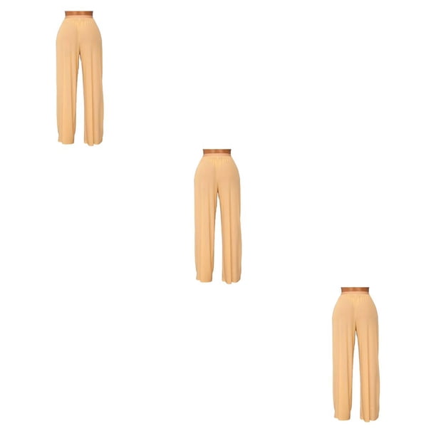 Toystoory Pantalones playeros para mujer, ropa de playa, ropa de playa, pierna ancha, cintura alta, cómodos, sueltos, pantalones transparentes, color Albaricoque XXL 3piezas Toystoory CBP225477