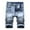 Gray, variant on AHTJRT Mens Pleated Slim Fit Ripped Denim Shorts Distressed Style Blue L