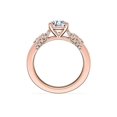 thumbnail image 2 of 0.70 Carat Excellent Round Cut Natural Diamond Beautiful Solitaire with Accents Bridal Ring for Bride Solid 18K Rose Gold Size 5, 2 of 8