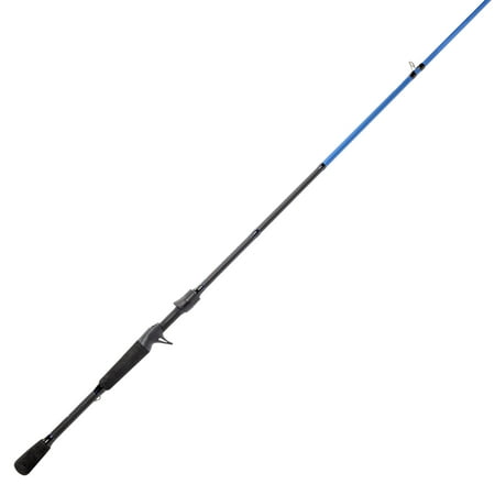 Lew's American Hero Casting Fishing Rod 7-Foot 2-Inch 1-Piece Medium Power Fast Action IM6 Graphite Rod Stainless Steel Guides and Inserts EVA Split-Grip No Foul Hook Keeper Black/Blue