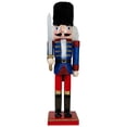 thumbnail image 2 of Northlight Christmas Nutcracker Soldier with Faux Fur Hat and Sword - 14" Red and Blue, 2 of 6