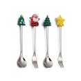 thumbnail image 1 of 4pcs Stainless Steel Christmas Spoon Fork, Christmas Coffee Spoon Fork Christmas Tree Santa Christmas Star Tea Spoon Fork Christmas Style Coffee Tea D, 1 of 5