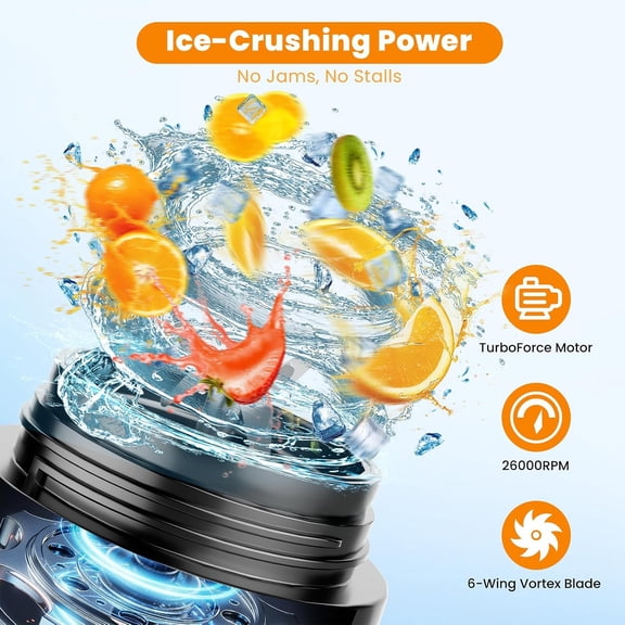 Personal Size Portable Blender for Shakes & Smoothies with TurboForce Motor