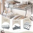 thumbnail image 3 of Space-Saving Heavy Duty Metal Twin Over Full Bunk Bed – Sturdy Steel Frame with Ladder & Full-Length Guardrails – Perfect for Adults & Teens – No Box Spring Needed – Gray, 3 of 6