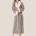 thumbnail image 4 of Oksale Midi Flannel Bathrobes for Women with Pockets Ultra Soft Plus Fleece Robes with Belt Cozy Long Sleeve Nightgowns Warm Heavyweight Housecoats Gray XL, 4 of 4