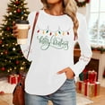 thumbnail image 6 of Christmas Tree Shirt Women Christmas Embroidered Trees Long Sleeve Shirts Gift Xmas Graphic Tee Tops, 6 of 7
