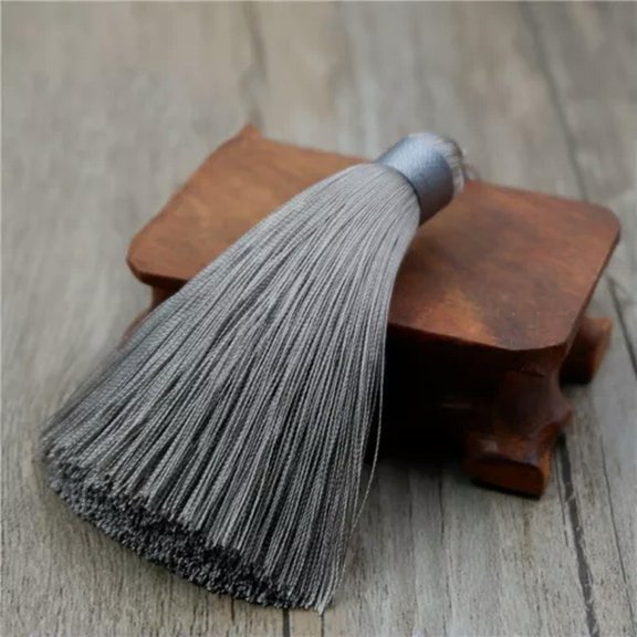 U8MO 3'' rayon Ice Silk Earrings Tassel Trim Pendant Jewelry Making DIY Tassels-deep gray