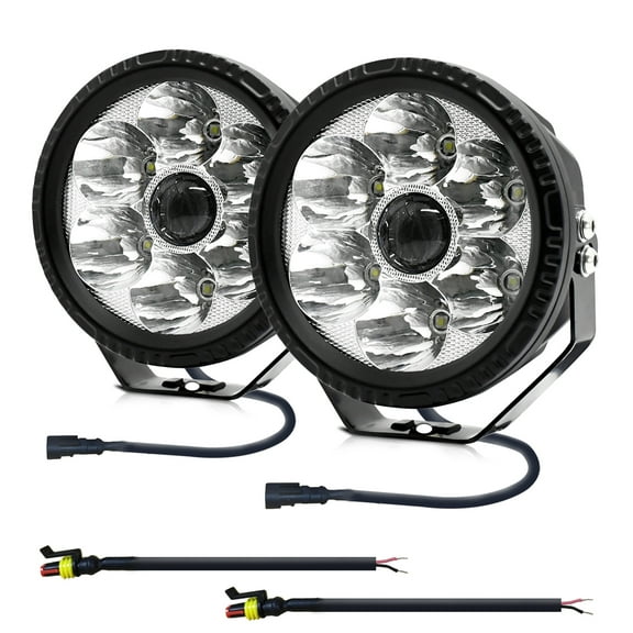 2 luces de trabajo LED de 6000K y 150W, redondas de 5 pulgadas para coche.