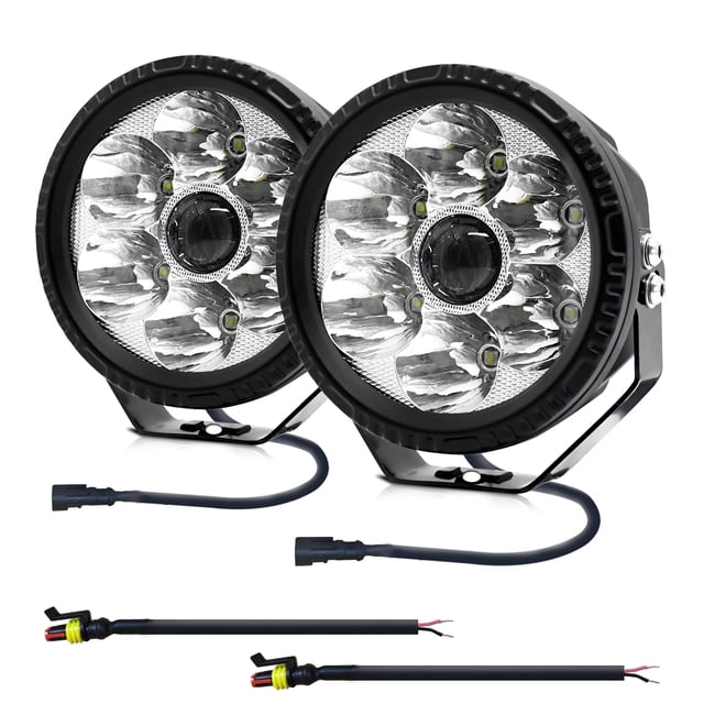 2 luces de trabajo LED de 6000K y 150W, redondas de 5 pulgadas para coche.