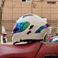 thumbnail image 2 of Casco de motocicleta modular abatible de cara completa para carreras, scooter, casco de motociclista, viseras dobles, aprobado por DOT, 2 of 5