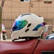 thumbnail image 2 of Casco de motocicleta modular abatible de cara completa para carreras, scooter, casco de motociclista, viseras dobles, aprobado por DOT, 2 of 5