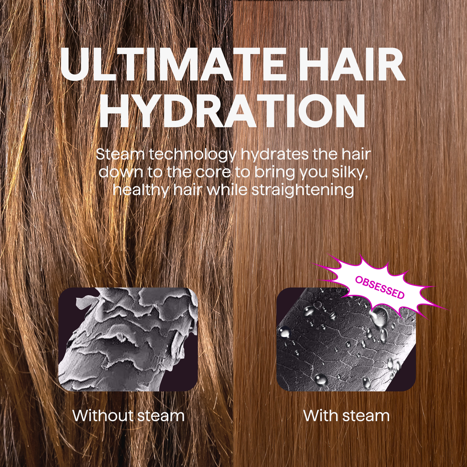 Wavytalk Pro Steam Hair Straightener Brush, 3-in-1 photo 4