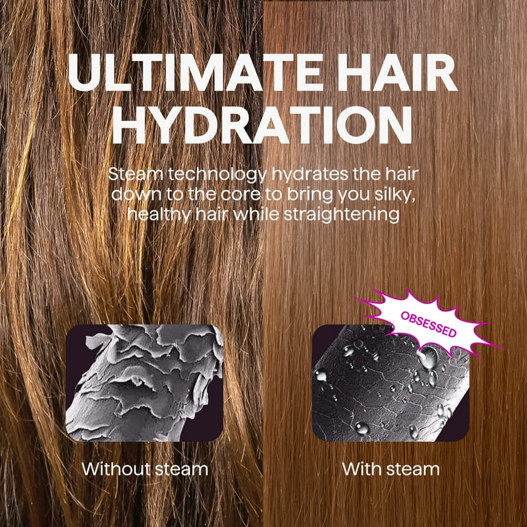 Wavytalk Pro Steam Hair Straightener Brush, Steam Reduces Damage