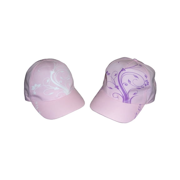 N'Ice Caps Girls Kids Floral Scroll Print Magical Color Changing Sun Baseball Hat - Pink