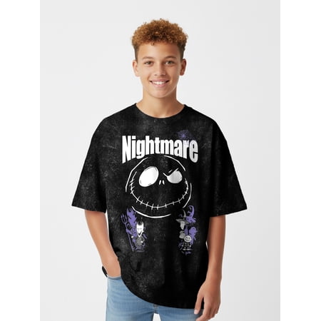 Disney Boys Nightmare Before Christmas Jack Mineral Wash Graphic T-Shirt, Sizes XS-XXL