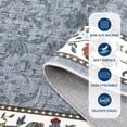 thumbnail image 2 of 2x6 Floral Kitchen Runner Rug Washable Non Slip Throw Runner for Hallway Geometric Bordered Print Laundry Bathroom Mat Soft Non Shed Rugs for Bedside Entryway, Grey, 2 of 8