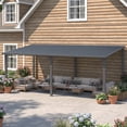 thumbnail image 3 of AECOJOY 20'x10' Hardtop Patio Gazebo Wall Mounted, Heavy Duty Outdoor Pergola on Clearance with Galvanized Steel Roof, Waterproof Metal Grill Gazebo for Backyard, 3 of 5