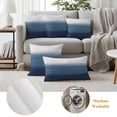 thumbnail image 6 of Navy Blue Ombre Outdoor Waterproof Pillow Covers, Modern Abstract Art Texture Decorative Square Throw Pillowcase Sofa Cushion Sham for Patio/Couch/Chair, 24"x24" 2 Pack, 6 of 8