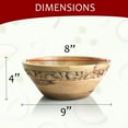 thumbnail image 4 of Mela Artisans Wooden Serving Bowls - Whitewash | Jasmine Decorative Style | Rustic Kitchen Decor | Mango Wood | Fits Bread, Fruits, Salad or Popcorn | 9” x 4” x 8”, 4 of 7